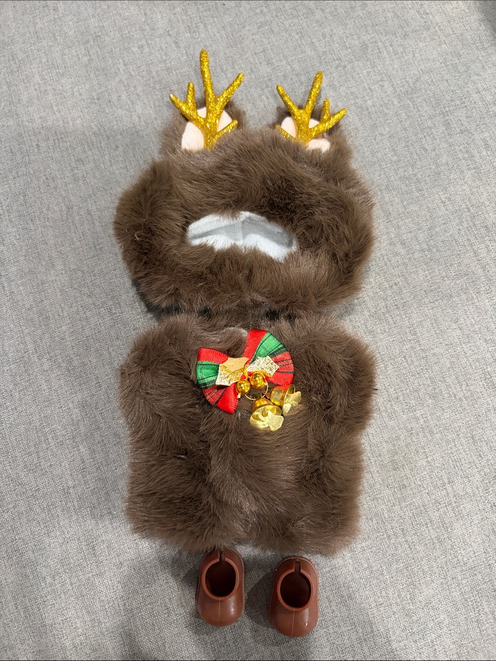 Labubu or Small Doll Festive Brown Reindeer Set